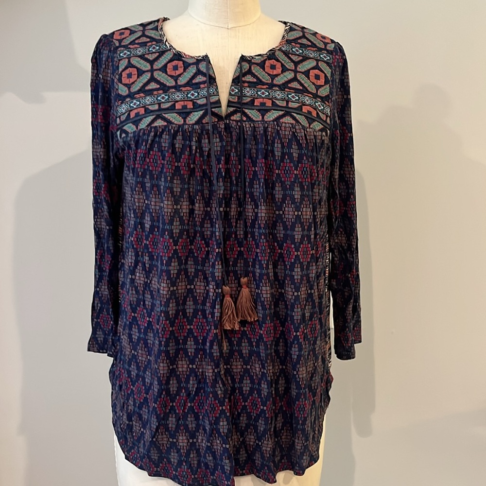 Anthropologie One September peasant top embroidered S